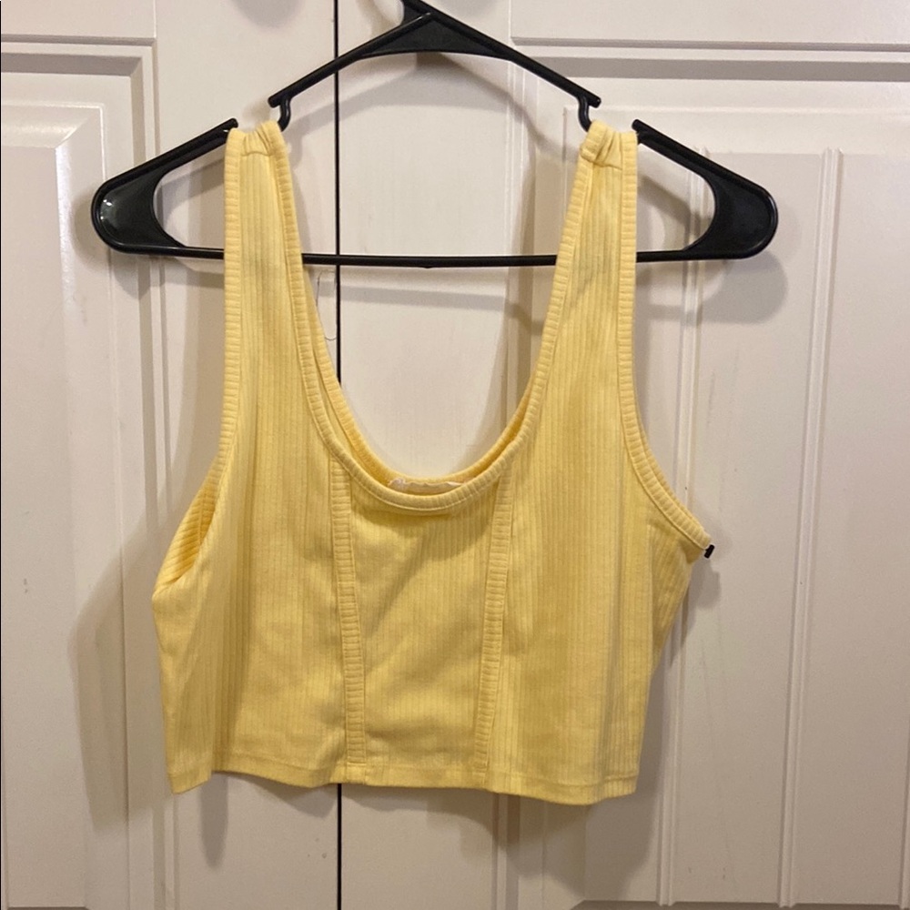 Double Zero Sunny Yellow Ribbed Tank Top